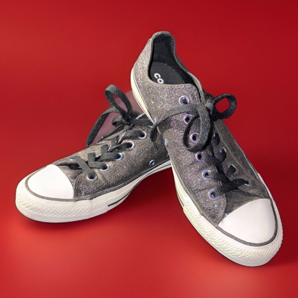 Converse Chuck Taylor All Star Low Shoes Women’s Size 9 Used Preowned GLITTER